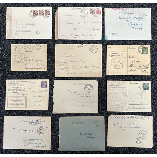 5231 - WW2 Third Reich Waffen SS Feldpost letter collection. Two sent to the same Dr. Various units includi... 