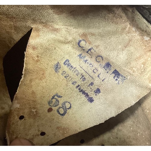 5236 - A late WW2 Italian fascist MVSN/GNR ‘Leonessa’ Armoured ‘M’ Group leather motorcyclist’s helmet, wit... 