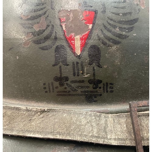 5237 - A WW2/Inter War Italian Fascist Corps of Public Security (Italian Royal Police) M15 adrian helmet, w... 