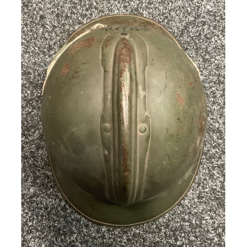 5237 - A WW2/Inter War Italian Fascist Corps of Public Security (Italian Royal Police) M15 adrian helmet, w... 