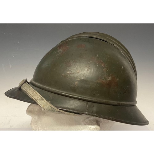 5237 - A WW2/Inter War Italian Fascist Corps of Public Security (Italian Royal Police) M15 adrian helmet, w... 