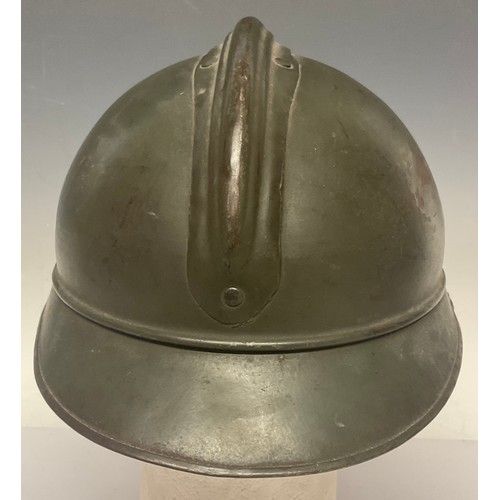 5237 - A WW2/Inter War Italian Fascist Corps of Public Security (Italian Royal Police) M15 adrian helmet, w... 