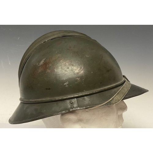 5237 - A WW2/Inter War Italian Fascist Corps of Public Security (Italian Royal Police) M15 adrian helmet, w... 