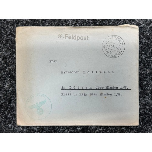 5239 - WW2 Third Reich Waffen SS Feldpost collection including letter from a member of the 10th SS Panzer D... 