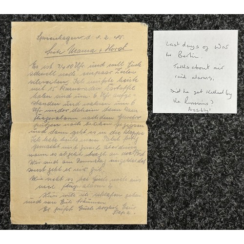 5239 - WW2 Third Reich Waffen SS Feldpost collection including letter from a member of the 10th SS Panzer D... 
