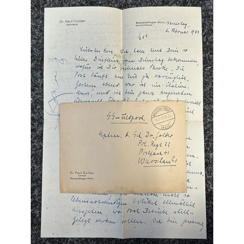 5239 - WW2 Third Reich Waffen SS Feldpost collection including letter from a member of the 10th SS Panzer D... 