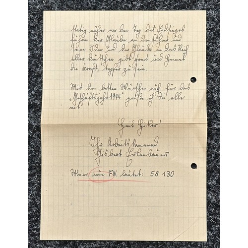 5239 - WW2 Third Reich Waffen SS Feldpost collection including letter from a member of the 10th SS Panzer D... 