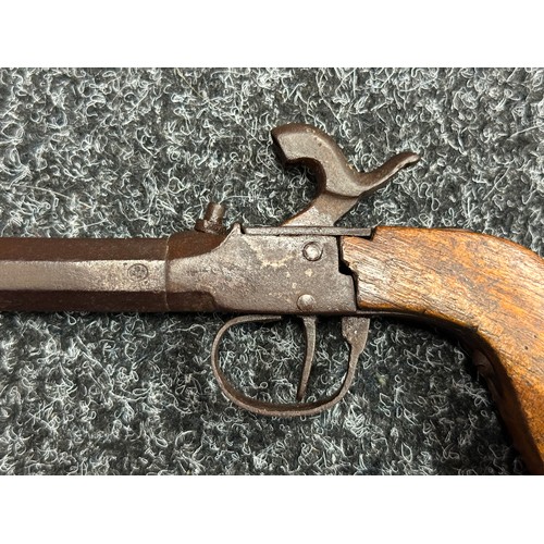 5359 - Percussion Cap Pocket Pistol with 53mm long barrel, Belgian Proof marked, bore approx. 11mm. No make... 