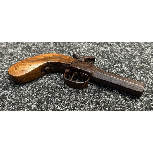 5359 - Percussion Cap Pocket Pistol with 53mm long barrel, Belgian Proof marked, bore approx. 11mm. No make... 