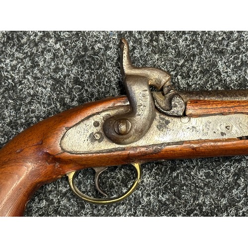 5360 - Percussion Cap Pistol with 20mm long barrel, bore approx. 18mm. Lock holds at both full and half coc... 