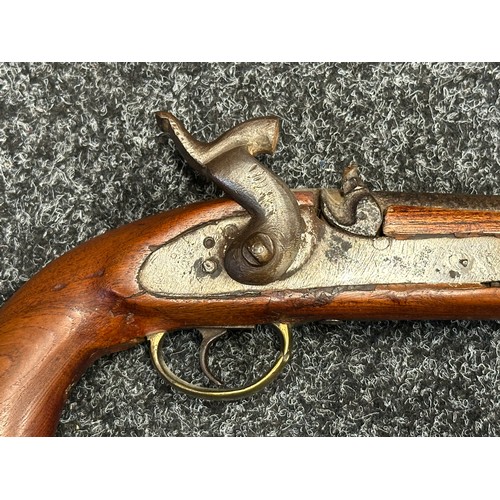 5360 - Percussion Cap Pistol with 20mm long barrel, bore approx. 18mm. Lock holds at both full and half coc... 