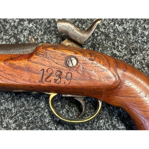 5360 - Percussion Cap Pistol with 20mm long barrel, bore approx. 18mm. Lock holds at both full and half coc... 
