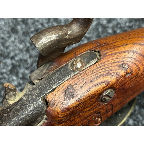 5360 - Percussion Cap Pistol with 20mm long barrel, bore approx. 18mm. Lock holds at both full and half coc... 