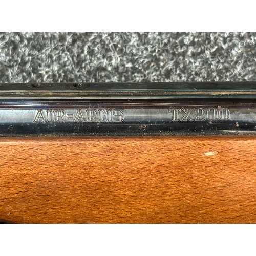 5365 - Air Arms TX200 .22 Under Lever Air Rifle serial number 11622. Working order. Barrel length 395mm. Ov... 