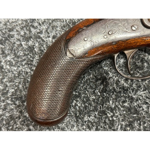 5367 - Percussion Cap Pistol with smoothbore octagonal barrel 140mm in length marked 