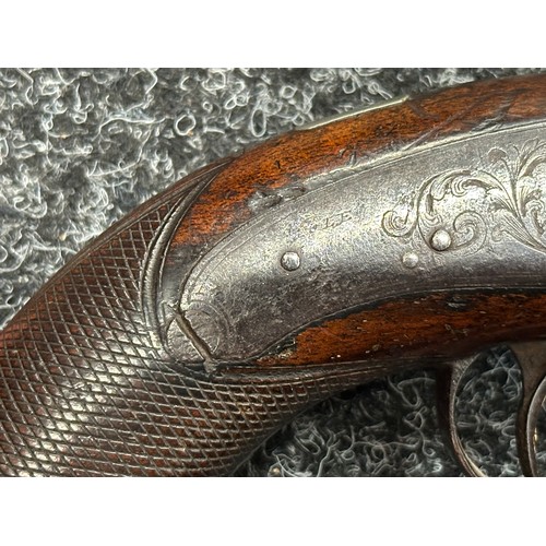 5367 - Percussion Cap Pistol with smoothbore octagonal barrel 140mm in length marked 