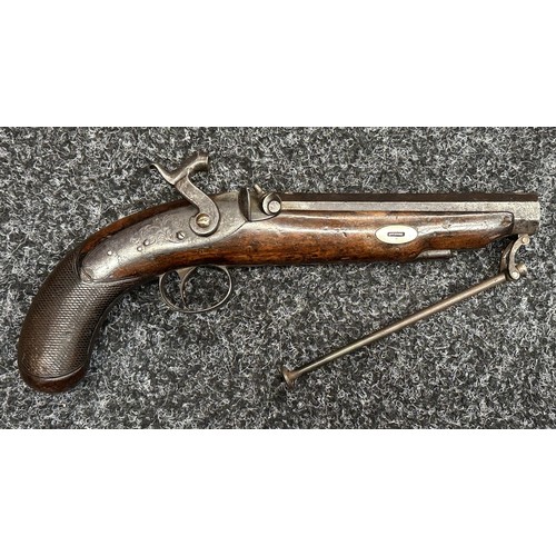 5367 - Percussion Cap Pistol with smoothbore octagonal barrel 140mm in length marked 