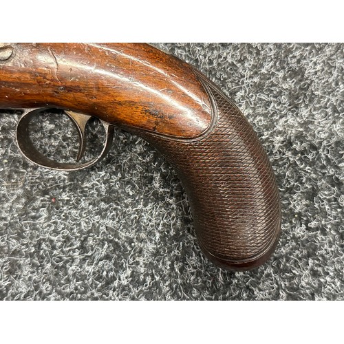 5367 - Percussion Cap Pistol with smoothbore octagonal barrel 140mm in length marked 