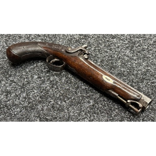 5367 - Percussion Cap Pistol with smoothbore octagonal barrel 140mm in length marked 