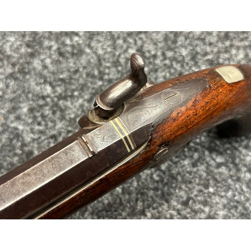 5367 - Percussion Cap Pistol with smoothbore octagonal barrel 140mm in length marked 