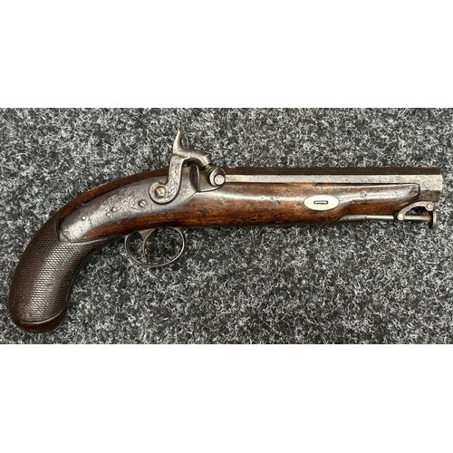 5367 - Percussion Cap Pistol with smoothbore octagonal barrel 140mm in length marked 
