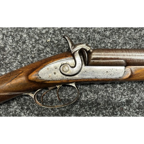 5368 - English 14 Bore Percussion Cap Double Barrel Shotgun with 745mm long barrels. Birmingham Proof marke... 