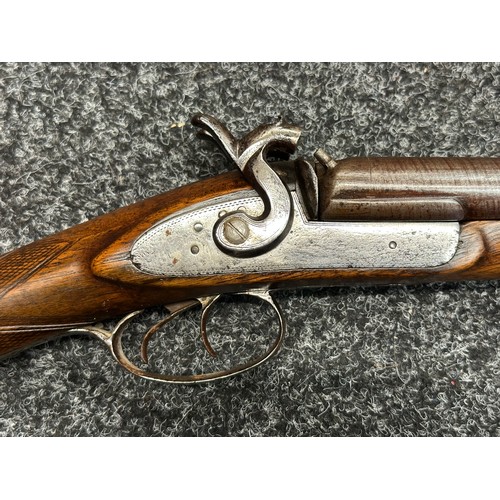 5368 - English 14 Bore Percussion Cap Double Barrel Shotgun with 745mm long barrels. Birmingham Proof marke... 
