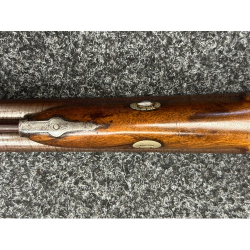 5368 - English 14 Bore Percussion Cap Double Barrel Shotgun with 745mm long barrels. Birmingham Proof marke... 