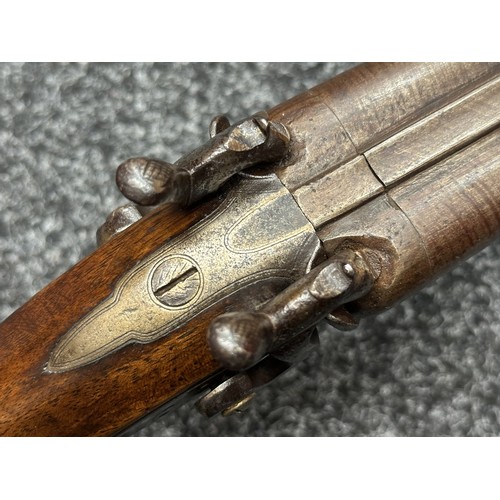 5368 - English 14 Bore Percussion Cap Double Barrel Shotgun with 745mm long barrels. Birmingham Proof marke... 