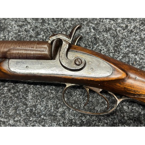 5368 - English 14 Bore Percussion Cap Double Barrel Shotgun with 745mm long barrels. Birmingham Proof marke... 