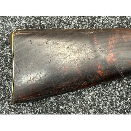 5371 - Percussion Cap Musket. No hammer. Bore approx. 17mm. Barrel length 770mm. Overall length 116cm. Make... 