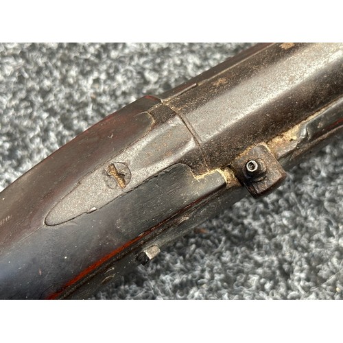 5371 - Percussion Cap Musket. No hammer. Bore approx. 17mm. Barrel length 770mm. Overall length 116cm. Make... 