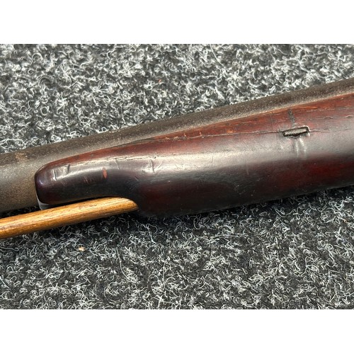 5371 - Percussion Cap Musket. No hammer. Bore approx. 17mm. Barrel length 770mm. Overall length 116cm. Make... 
