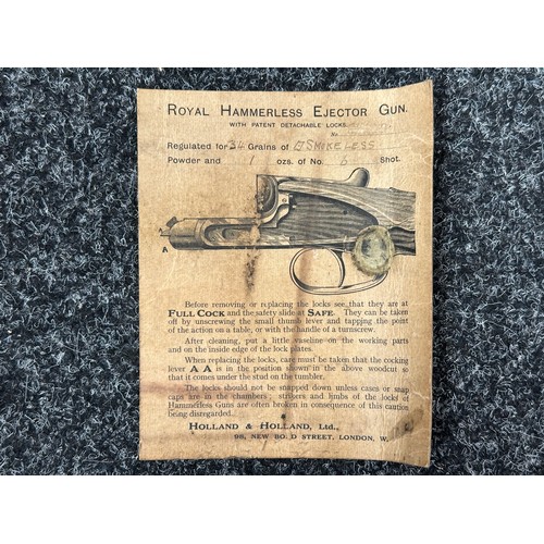 5372 - Holland & Holland 12 Bore Double Barrel Shotgun serial number 26409. 715mm long barrels (28 inch x 2... 