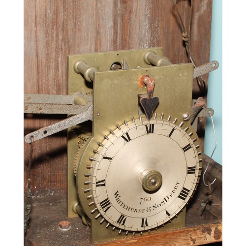 A 19th century pine nightwatchman’s noctuary timepiece, 10cm circular ...
