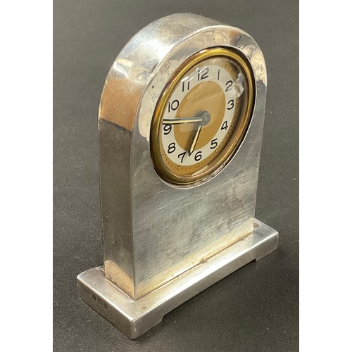 5048 - A George V silver desk clock, Birmingham 1920