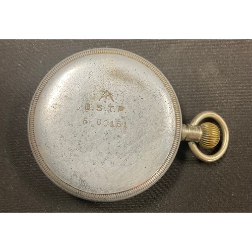 5055 - A World War II military open faced pocket watch, G.S.T.P F 00161
