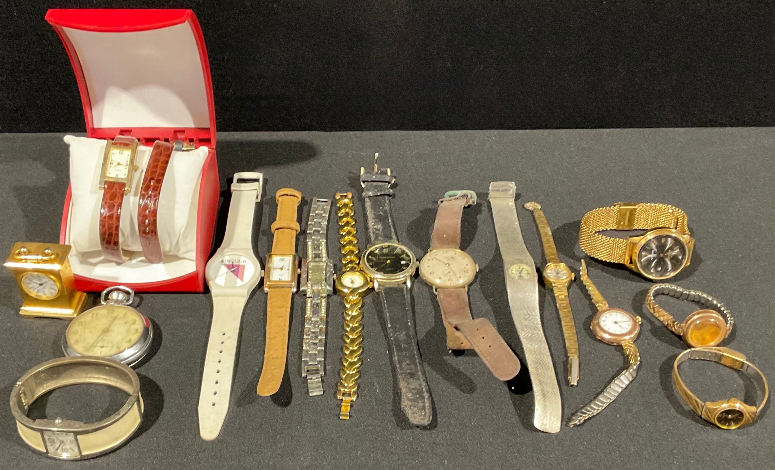Watches - to include a lady's 9ct rose gold watch case, lacking innards ...