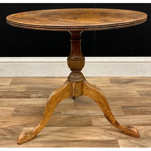 95 - A George lll mahogany tripod table of small proportions, turned column on splayed cabriole legs, 44.... 