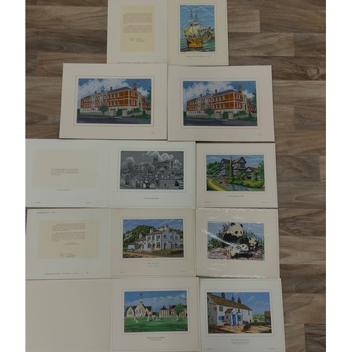 120 - A collection of Brocklehurst Whiston Macclesfield silks, inc Prestbury Village with Mini, Town Hall,... 