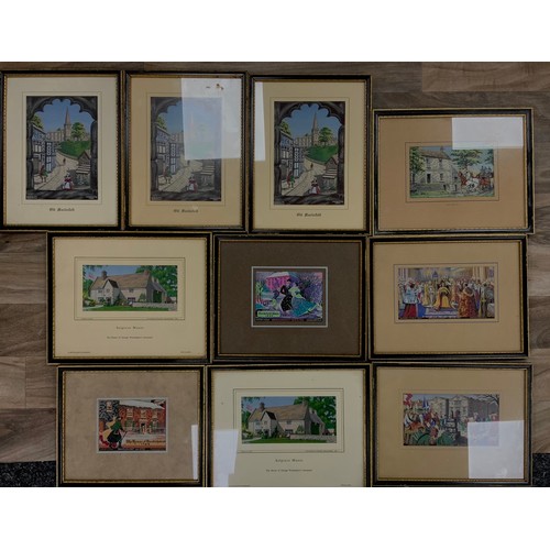 120 - A collection of Brocklehurst Whiston Macclesfield silks, inc Prestbury Village with Mini, Town Hall,... 