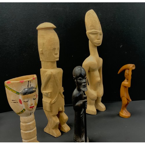 176 - Tribal Art Items - a collection African Nigerian and other tribal items, including Fertility figures... 