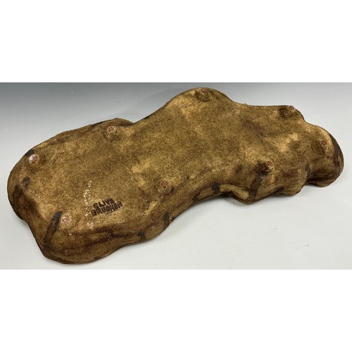 183 - Clive Brooker (1934-2005) a studio pottery planter bowl, shallow shaped body, glazed aquamarine inte... 