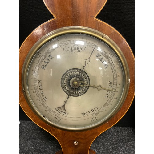 198 - A 19th century mahogany banjo barometer, by B.Porri, Skipton, 98cm high.