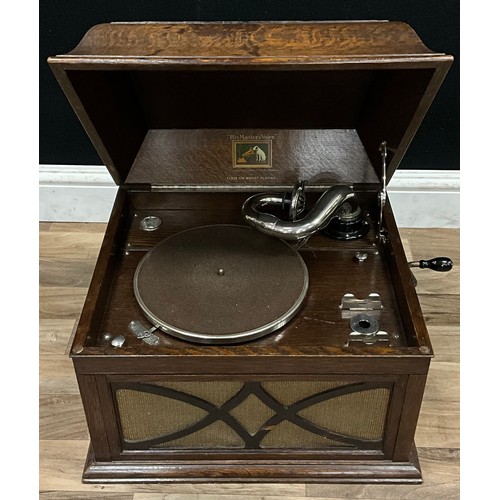 235 - An early 20th century oak cased His Masters Voice gramophone c.1930