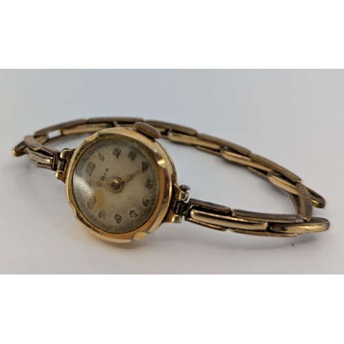 301 - A lady's Oris gold filled warranted cased wrist watch, manual wind cal 210 7 jewel movement, expandi... 