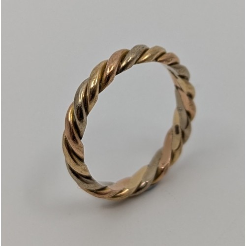 356 - A 9ct tri-coloured gold dress ring, 
hallmarked 