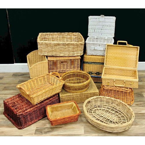 64 - A quantity of woven baskets including Jeff Banks picnic hamper and others (14).