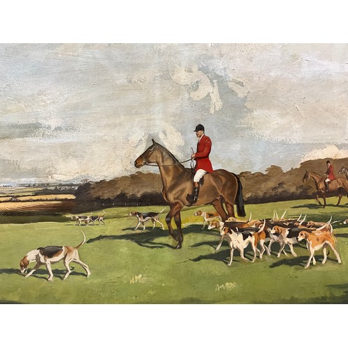 542 - D. Burton 
Out with the Hounds 
signed, oil on canvas, 51cm x 61cm.