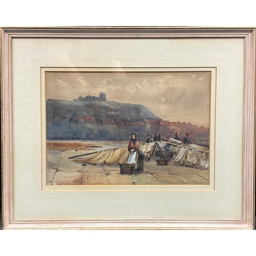 513 - Charles Napier Hemy 
Whitby 
signed, dated 1881, watercolour, 25cm x 36cm.